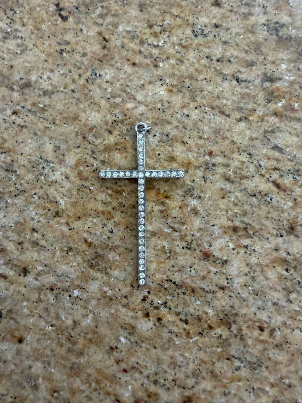 Silver Crystal Cross Pendant